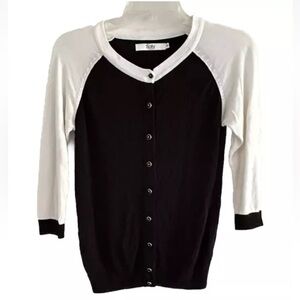 Solly Allen | Women's Black Button Front Crewneck Cardigan Size XS